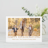 Prettig Thanksgiving Foto Vakantie Groetkaart Feestdagenkaart (Staand voorkant)