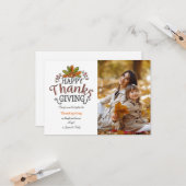 Prettig Thanksgiving fotokaart Kaart (Voorkant / Achterkant in situ)