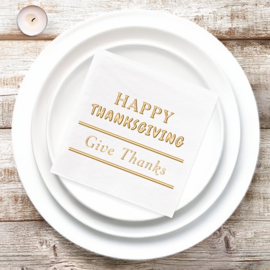 Prettig Thanksgiving Geef Dank Typografie Folie Servetten (Insitu)