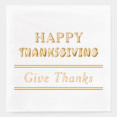 Prettig Thanksgiving Geef Dank Typografie Folie Servetten (Voorkant)