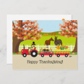 Prettig Thanksgiving Gele Labrador Trekker Briefkaart (Voorkant / Achterkant)