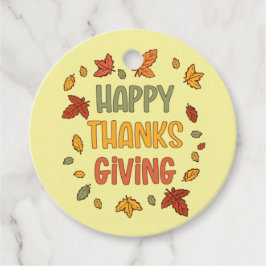 Prettig Thanksgiving - Gele Thema Bedankjes Labels