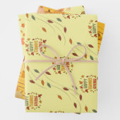 Prettig Thanksgiving - Gele Thema Inpakpapier Vel (In situ)