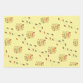 Prettig Thanksgiving - Gele Thema Inpakpapier Vel