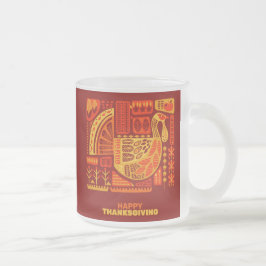 Prettig Thanksgiving Geometrisch Abstract Oranje B Matglas Koffiemok