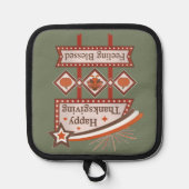 Prettig Thanksgiving Gevoel Gezegend Retro Bord Pannenlap (Voorkant)