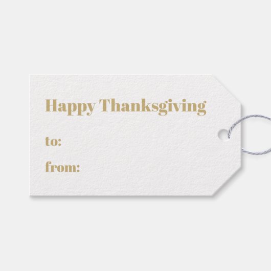 Prettig Thanksgiving goud wit naar van modern Cadeaulabel (Voorkant (Horizontaal))
