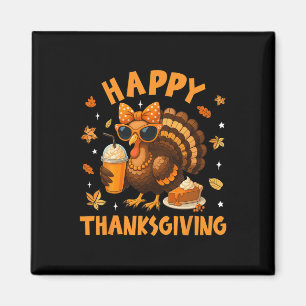 Prettig Thanksgiving Grappige Kalkoen Die Koffie D Magneet