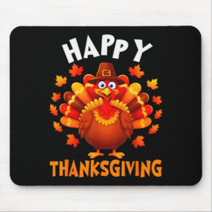 Prettig Thanksgiving Grappige Kalkoen Familie Dine Muismat