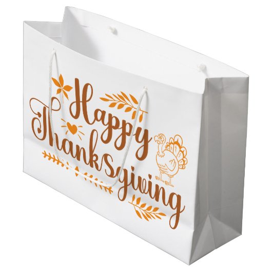 Prettig Thanksgiving Groot Cadeauzakje (Voorkant Gekanteld)