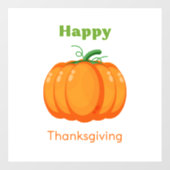 Prettig Thanksgiving grote pompoen Raamsticker (Vel)
