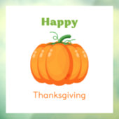 Prettig Thanksgiving grote pompoen Raamsticker (Vel 3)