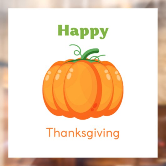 Prettig Thanksgiving grote pompoen Raamsticker (Vel 2)