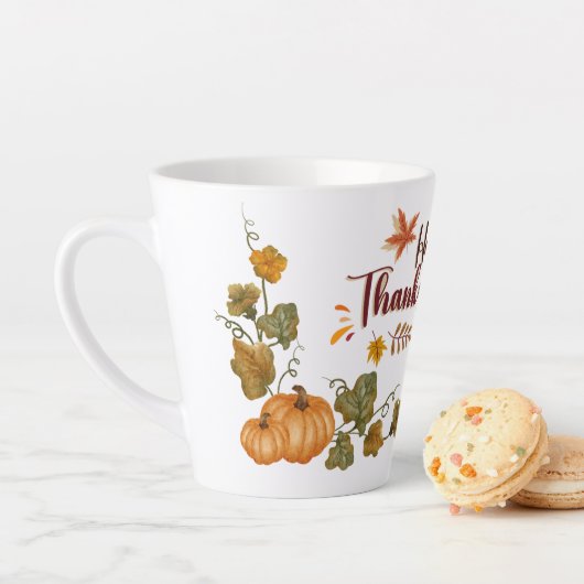 Prettig Thanksgiving Herfst Feestelijke Ontwerp Latte Mok (In situ)