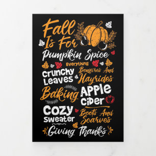 Prettig Thanksgiving Herfst Is Voor Pompoen Kruide Drieluik Kaart