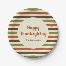 Prettig Thanksgiving Herfst Kleuren Strepen met Na
