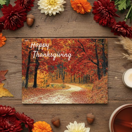 Prettig Thanksgiving Herfst Landschap Scene Fall Briefkaart