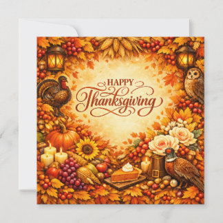 Prettig Thanksgiving - Herfst Oogst Wenskaart Feestdagenkaart