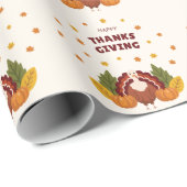 Prettig Thanksgiving Herfst Pompoen Cadeaupapier (Rol Hoek)