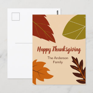 Prettig Thanksgiving Herfstbladeren en Uw Naam Briefkaart