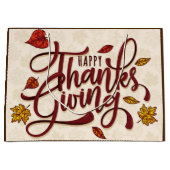 Prettig Thanksgiving Herfstbladeren  Groot Cadeauzakje (Voorkant)