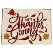 Prettig Thanksgiving Herfstbladeren  Groot Cadeauzakje (Achterkant)