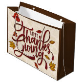 Prettig Thanksgiving Herfstbladeren  Groot Cadeauzakje (Voorkant Gekanteld)