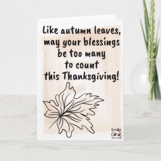 Prettig Thanksgiving Herfstbladeren  Kaart (Voorkant)