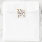 Prettig Thanksgiving | Herfstbladeren Vierkante Sticker (Tas)