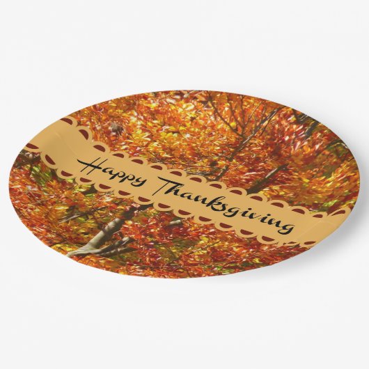 Prettig Thanksgiving, herfstkleuren, Papieren Bordje (Gekanteld)