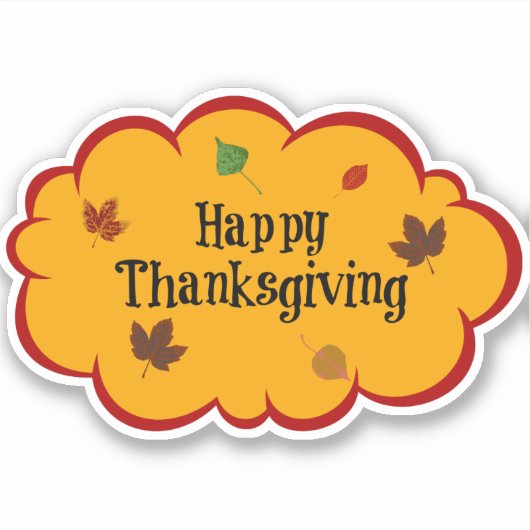 Prettig Thanksgiving, herfstkleuren, Sticker (Voorkant)