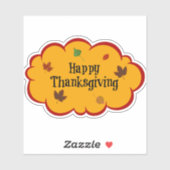 Prettig Thanksgiving, herfstkleuren, Sticker (Vel)