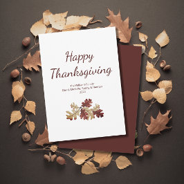 Prettig Thanksgiving Herfstloof Botanisch  Feestdagenkaart