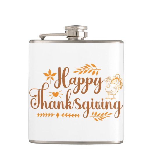 Prettig Thanksgiving Heupfles (Voorkant)