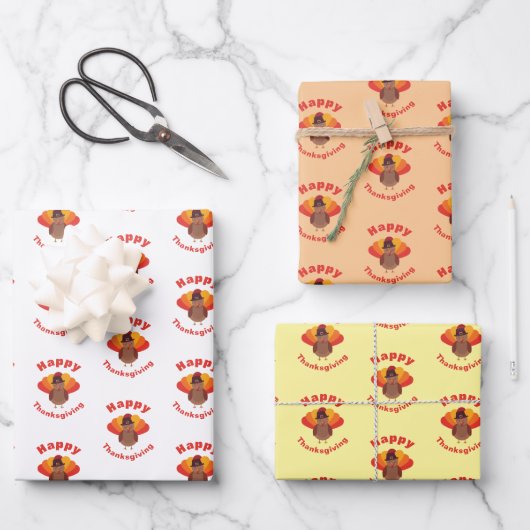 Prettig Thanksgiving Inpakpapier Vel (Voorkant)