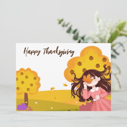 Prettig Thanksgiving Kaart (Staand voorkant)