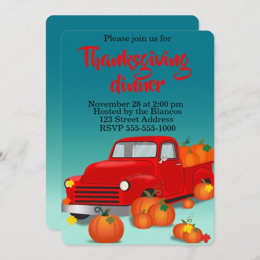 Prettig Thanksgiving Kaart (Voorkant / Achterkant)