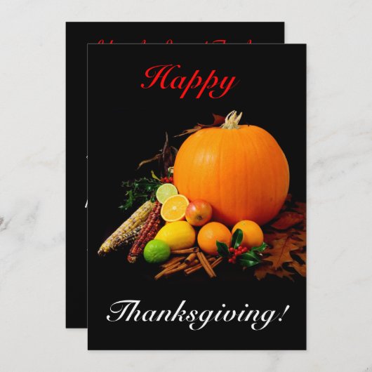 Prettig Thanksgiving Kaart (Voorkant / Achterkant)