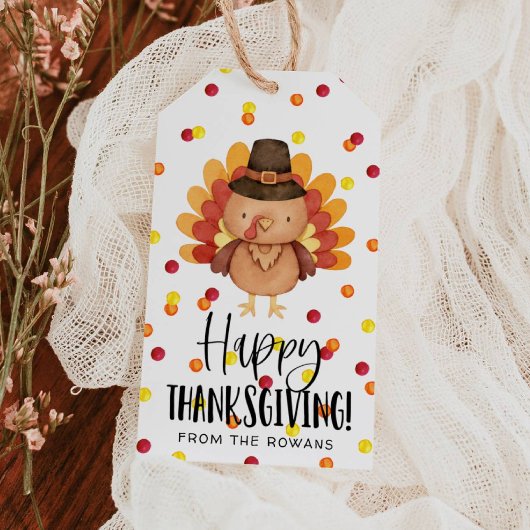 Prettig Thanksgiving Kalkoen Cadeaubijsluiter Cadeaulabel