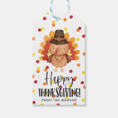 Prettig Thanksgiving Kalkoen Cadeaubijsluiter Cadeaulabel (Voorkant)