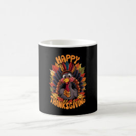Prettig Thanksgiving Kalkoen Familie Herfst Koffiemok