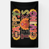 Prettig Thanksgiving Kalkoen Grappige Pompoen Seiz Spandoek (Verticaal)