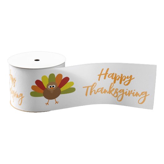 Prettig Thanksgiving kalkoen Grosgrain Lint (Spoel)