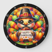 Prettig Thanksgiving kalkoen Grote Klok (Voorkant)