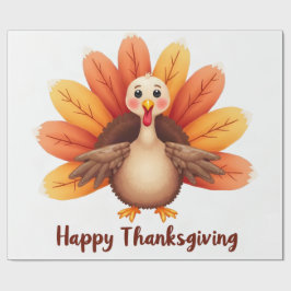 Prettig Thanksgiving-kalkoen Inpakpapier