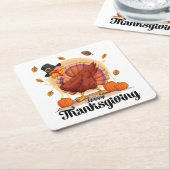Prettig Thanksgiving Kartonnen Onderzetters (Schuin)