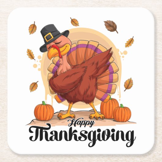 Prettig Thanksgiving Kartonnen Onderzetters (Voorkant)