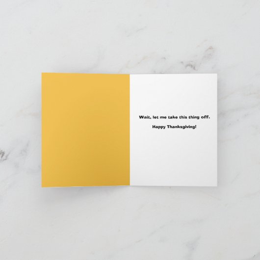 Prettig Thanksgiving Kat Praat Door Mondkapje Feestdagen Kaart (Binnen)