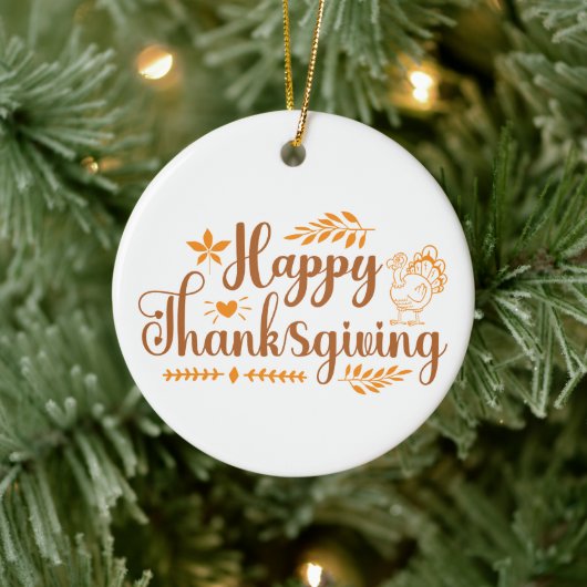 Prettig Thanksgiving Keramisch Ornament (Boom)