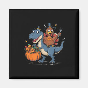 Prettig Thanksgiving Kinderen Grappige Kalkoen Rij Magneet